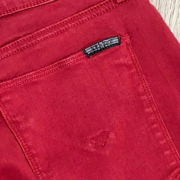 EUC Women’s US 29 HUDSON Red Distressed Cotton Stretch Staple Jeans Denim Pants - Picture 10 of 14